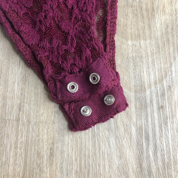 Streetwear Society Lace Bodysuit Burgundy - Picture 4 of 4